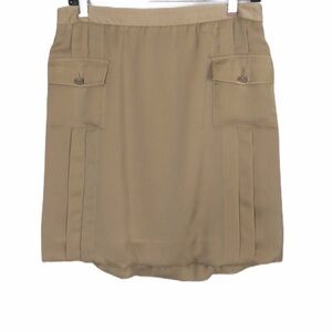 TORY Burch bubble hem pleated pocket skirt SZ 8 Tan